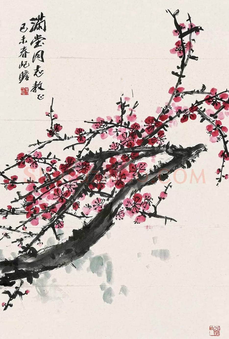 朱屺瞻梅花作品欣赏 | 书画百科