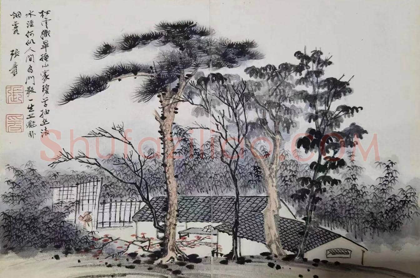 钱镜塘旧藏——张大千《山水十四胜景》册 | 国画赏析