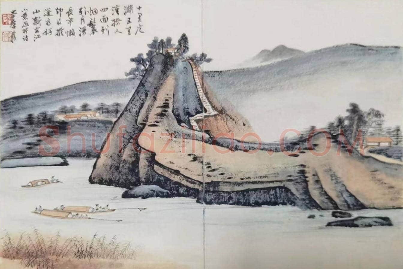 钱镜塘旧藏——张大千《山水十四胜景》册 | 国画赏析
