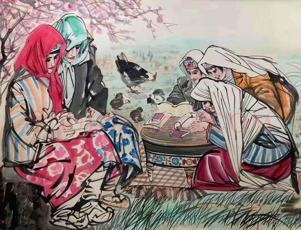 黄胄丈二匹边疆风情人物画,问鼎之作 | 国画赏析