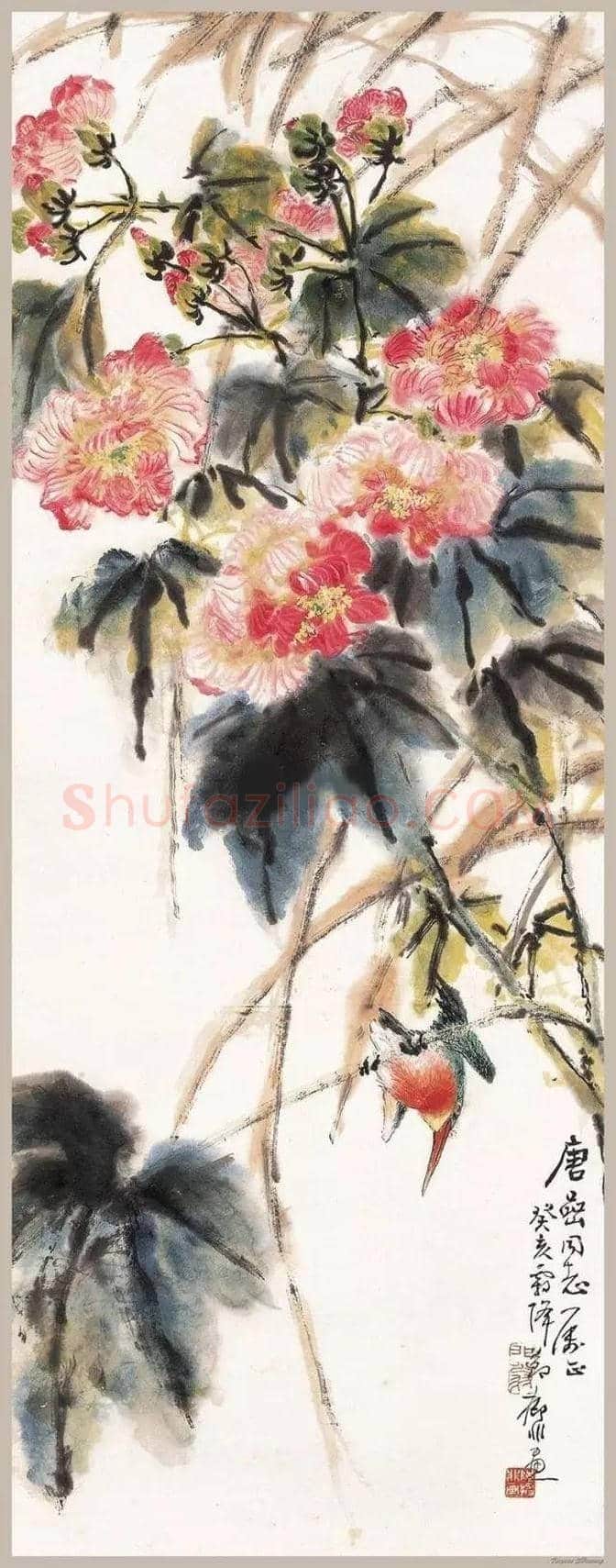 谢稚柳等名家笔下芙蓉花开 | 书画百科