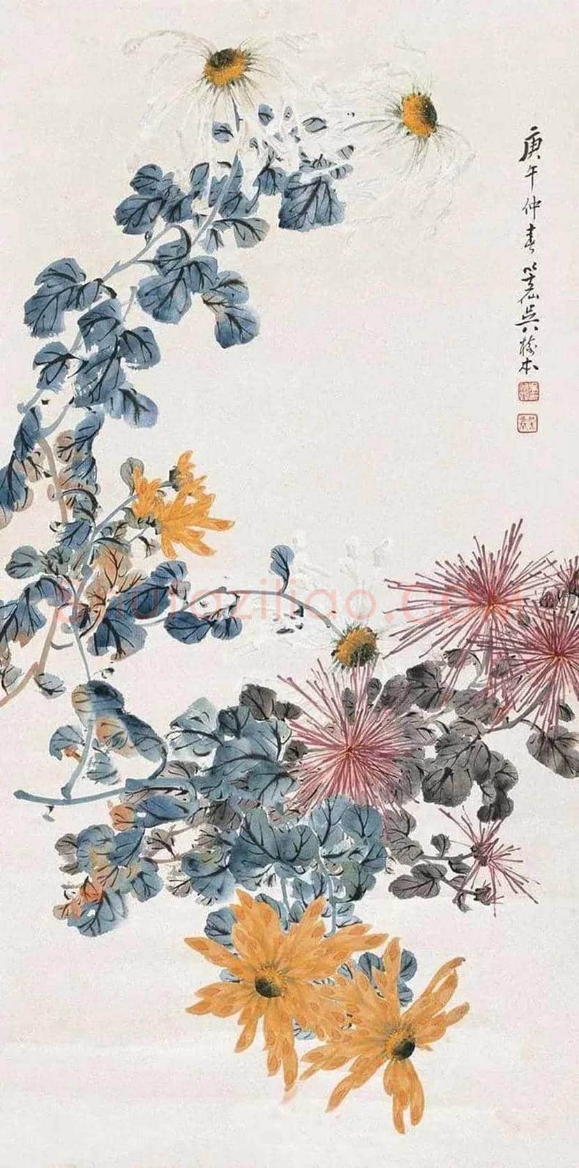 吴笠仙菊花作品欣赏 | 书画百科