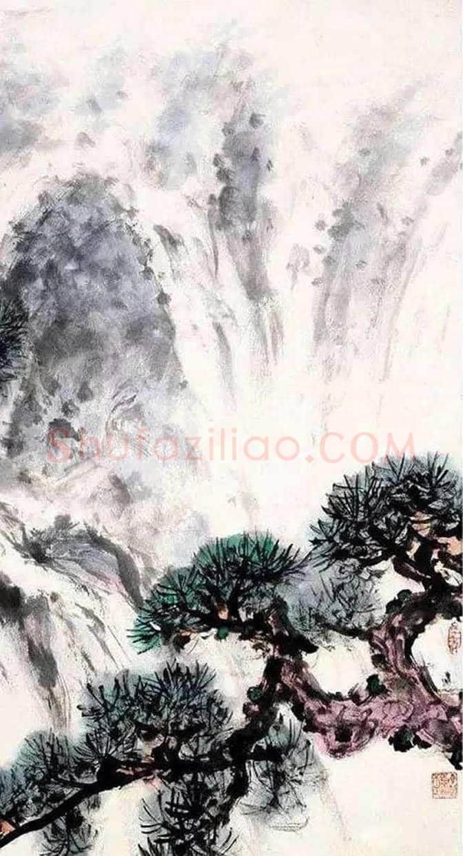 关山月画笔下的瀑布，太壮观啦！ | 书画科普