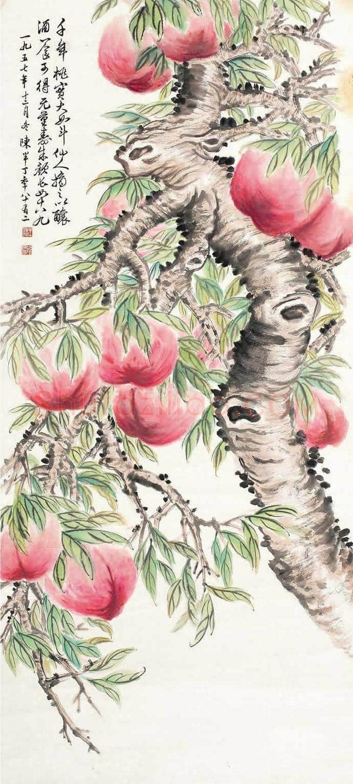 这二十位名家画的寿桃，精彩纷呈！ | 书画资料