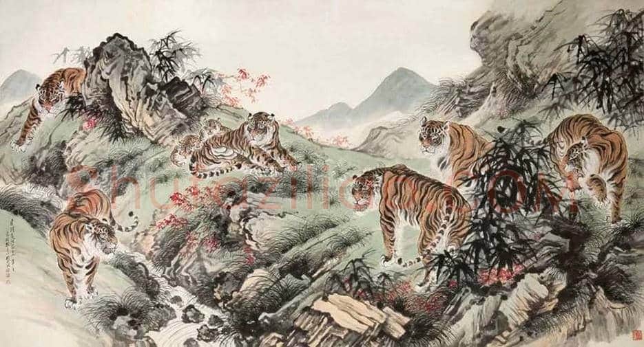 张善孖画虎作品欣赏及拍卖价格 | 书画百科
