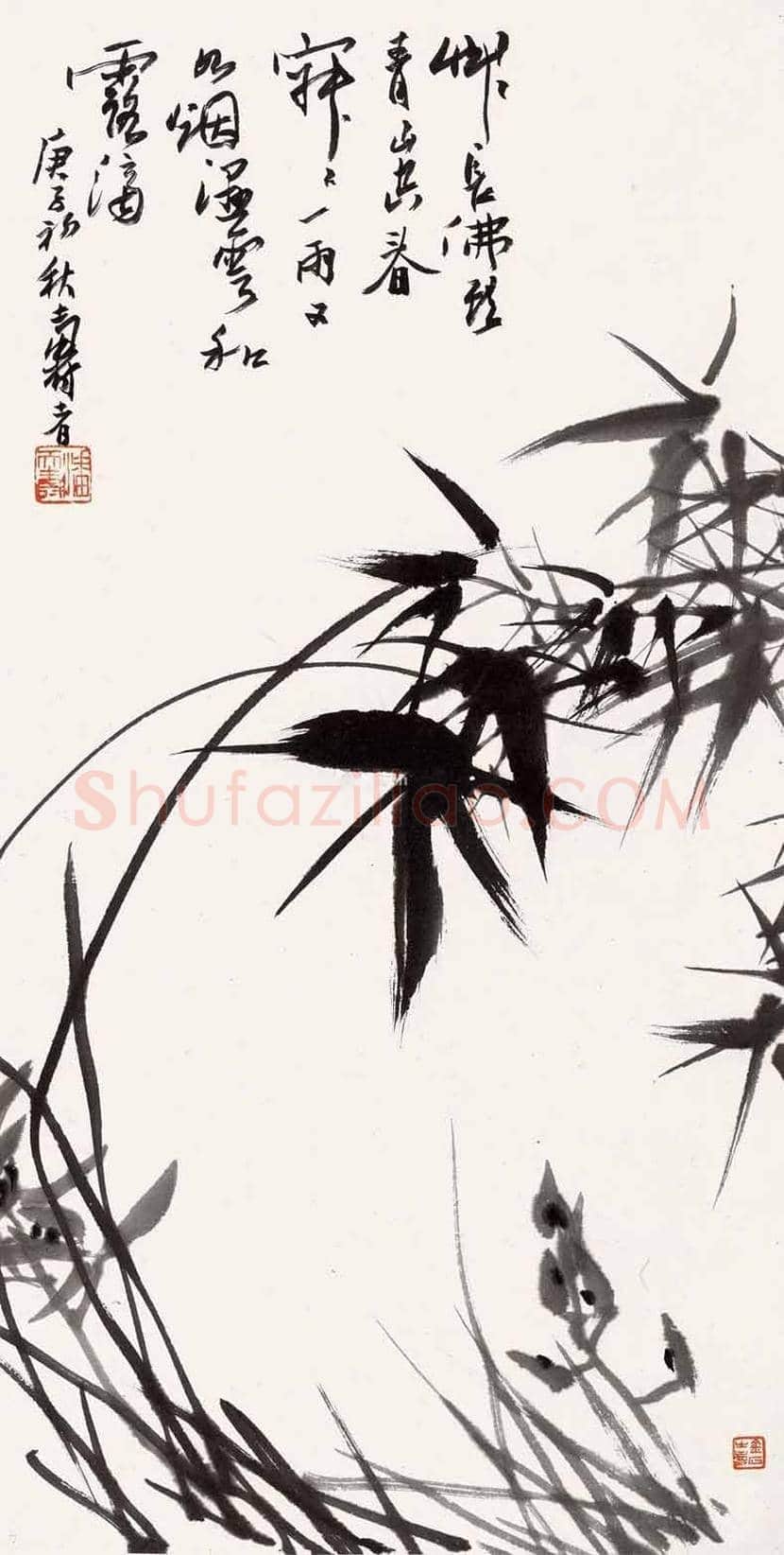 潘天寿不同年代笔下的兰花 | 书画学堂