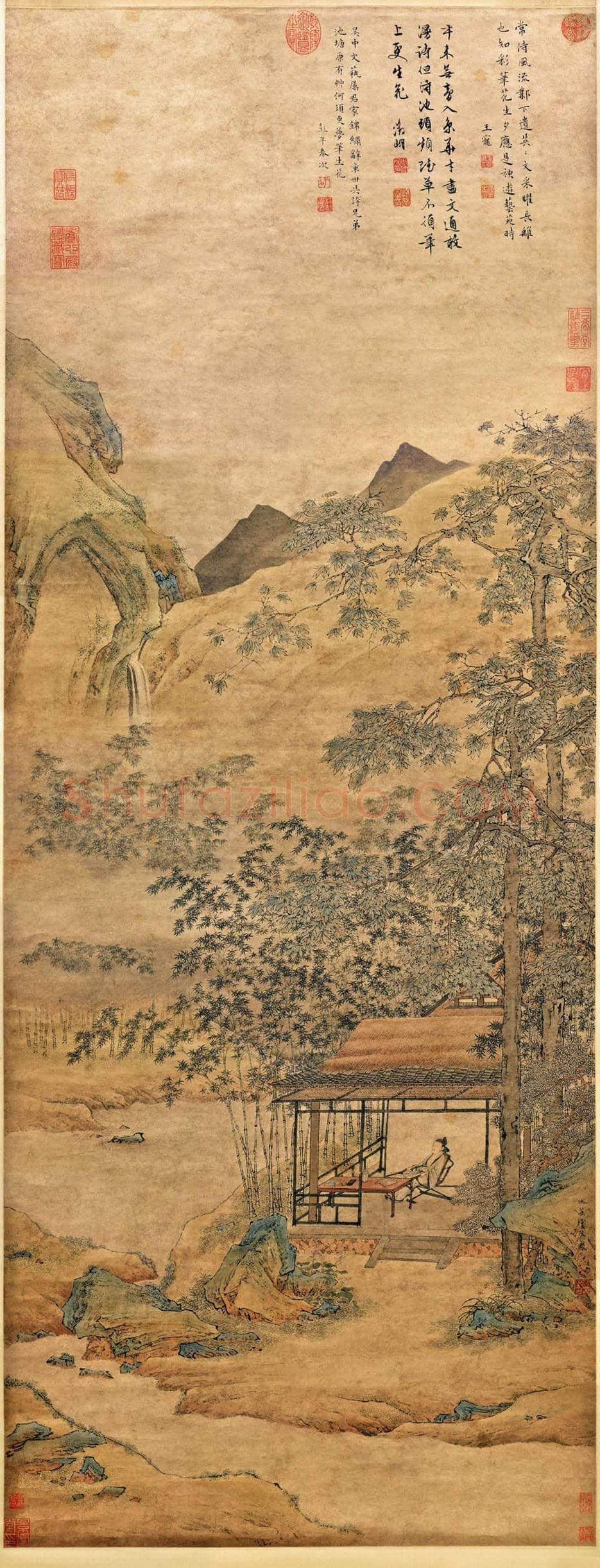 仇英《梧竹书堂图》欣赏 | 传世国画作品