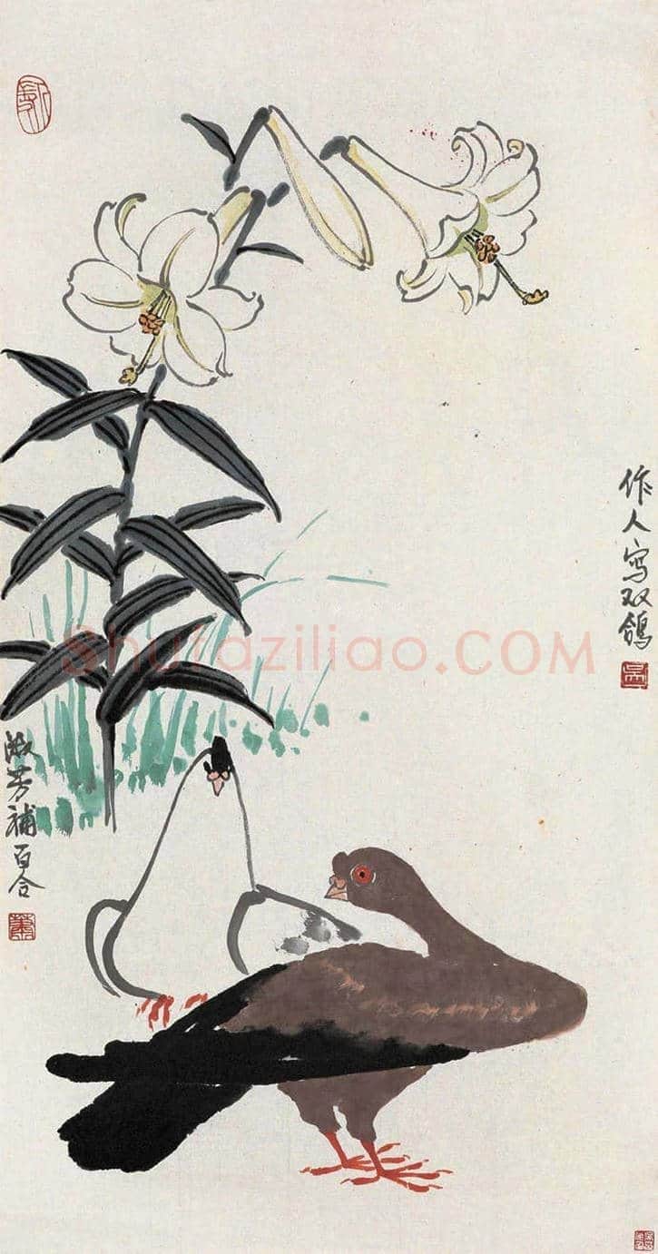 吴作人萧淑芳合作作品欣赏 | 书画讲解