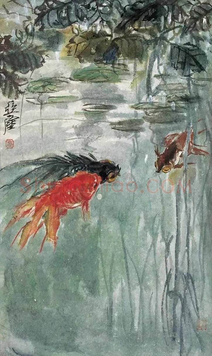 被市场低估的天才画家汪亚尘先生：金鱼作品欣赏 | 书画讲解