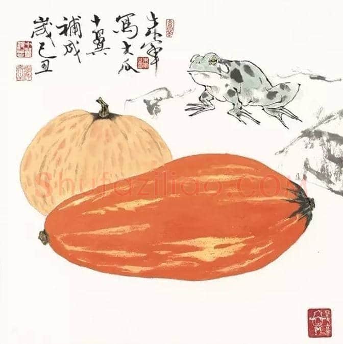 朱军、范曾合画的瓜果图十二幅 | 书画文摘
