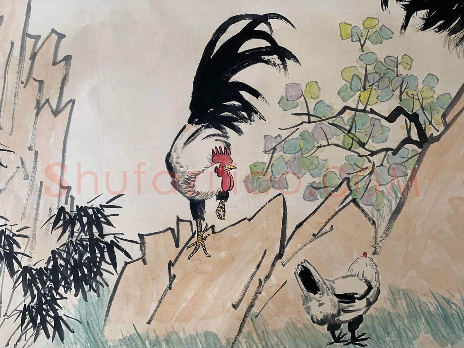 徐悲鸿丈六《大吉图》,其花鸟画领军之作! | 国画作品