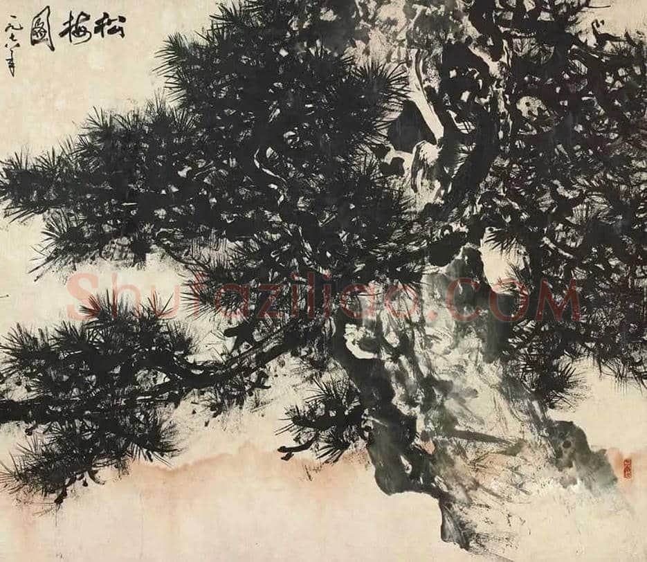 岭南双雄丨关山月黎雄才合作作品《松梅图》欣赏 | 书画讲解