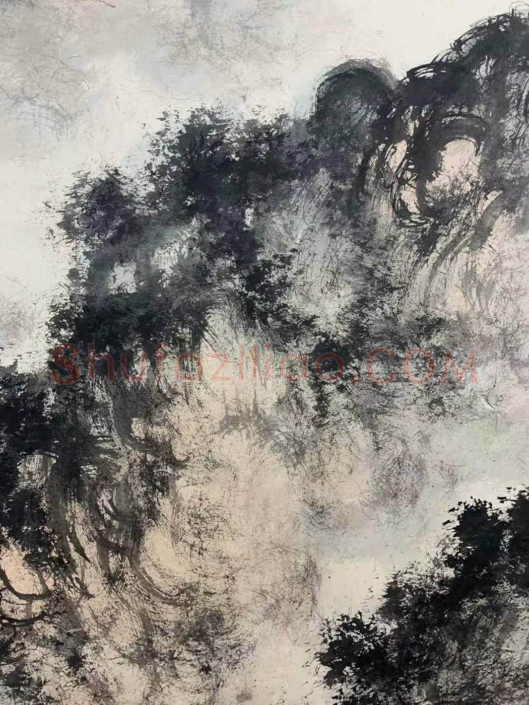 傅抱石磅礴巨制《雲峯山下》，撼世呈现！ | 国画图片