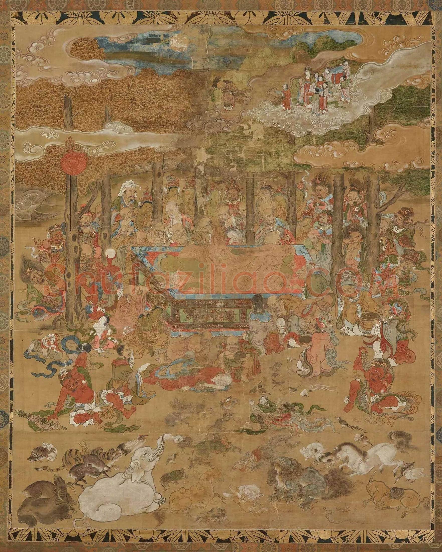 《释迦牟尼佛涅槃图》欣赏 | 书画资料
