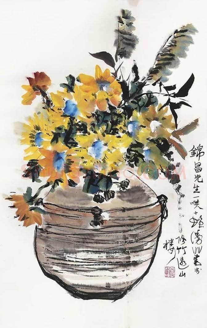 程十发瓶花图作品欣赏 | 书画资料