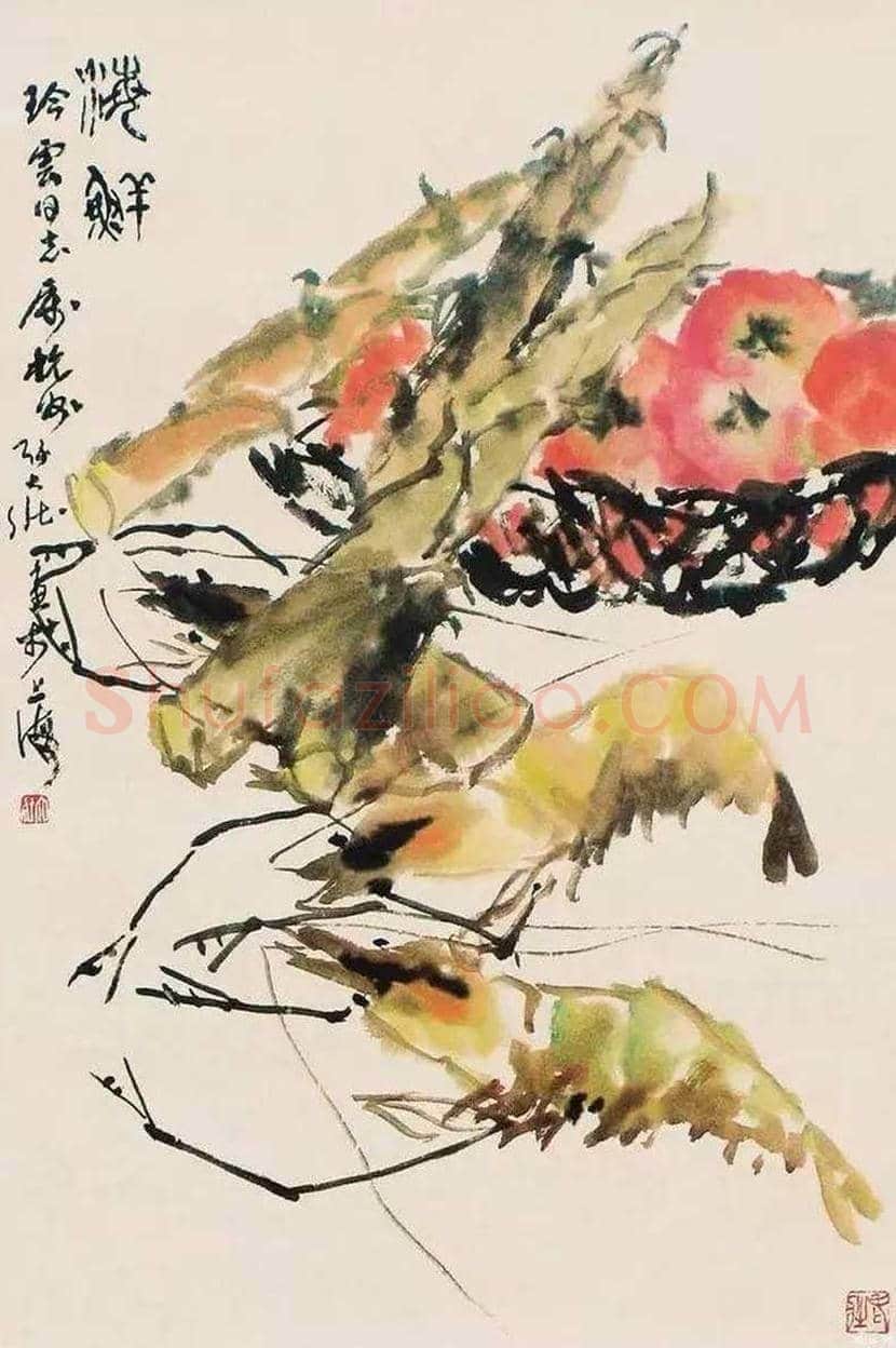 张大壮画虾作品欣赏 | 书画学堂