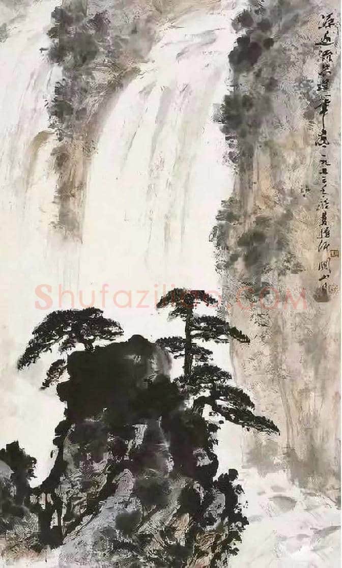 关山月画笔下的瀑布，太壮观啦！ | 书画科普