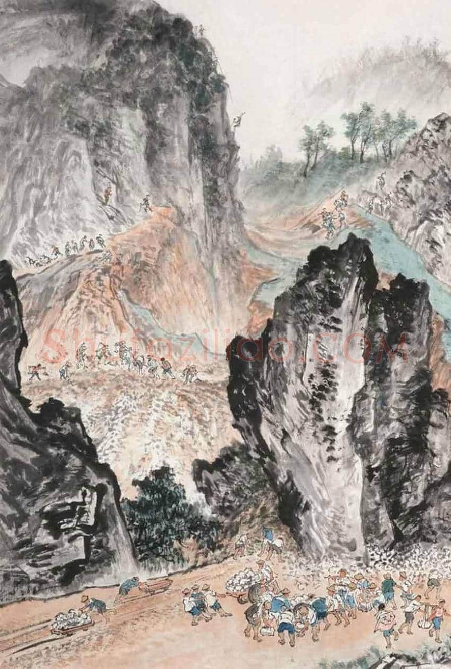 朱梅邨作品《与山岭搏斗》欣赏 | 书画知识