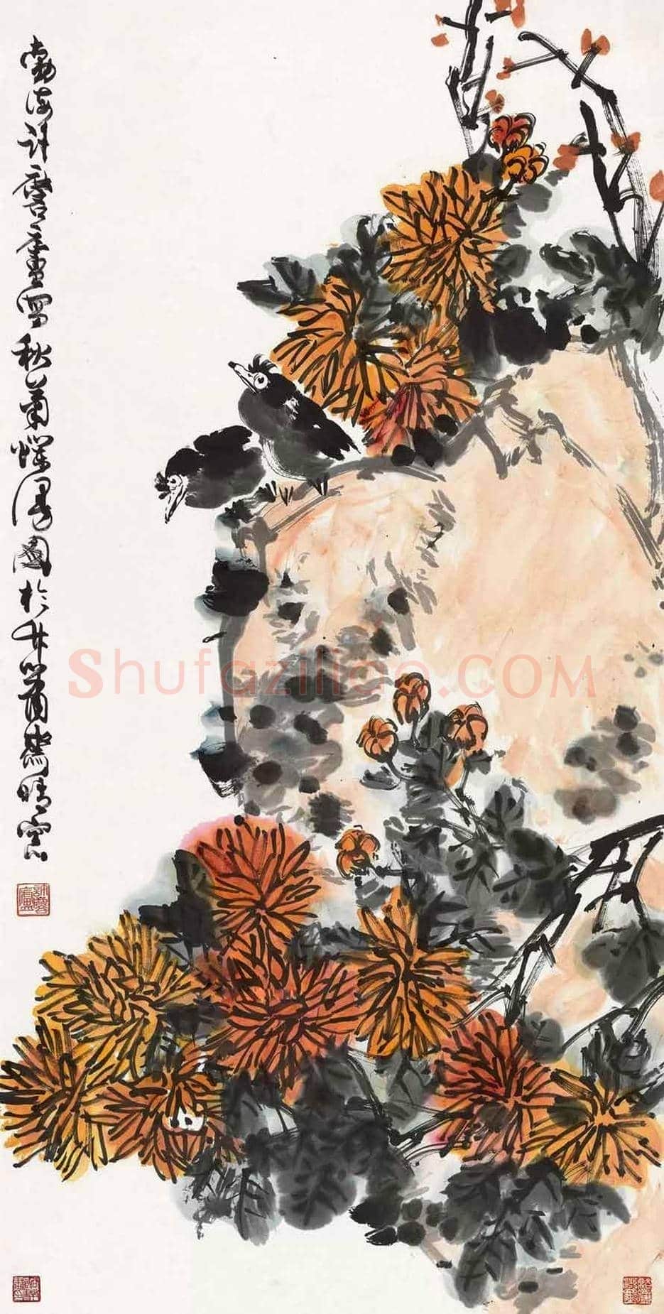 许麟庐写意花鸟作品欣赏 | 书画讲解