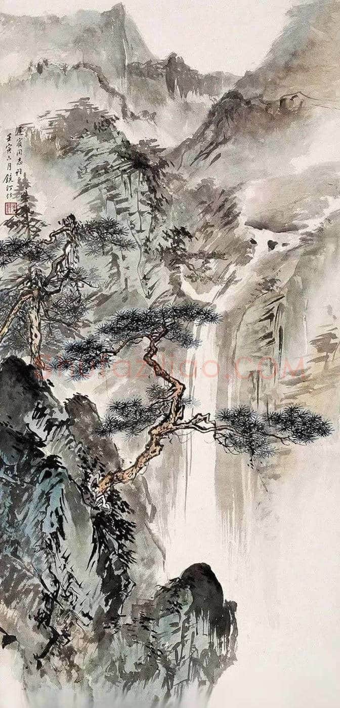 启功老师吴镜汀的山水画,堪称一流 | 书画文摘