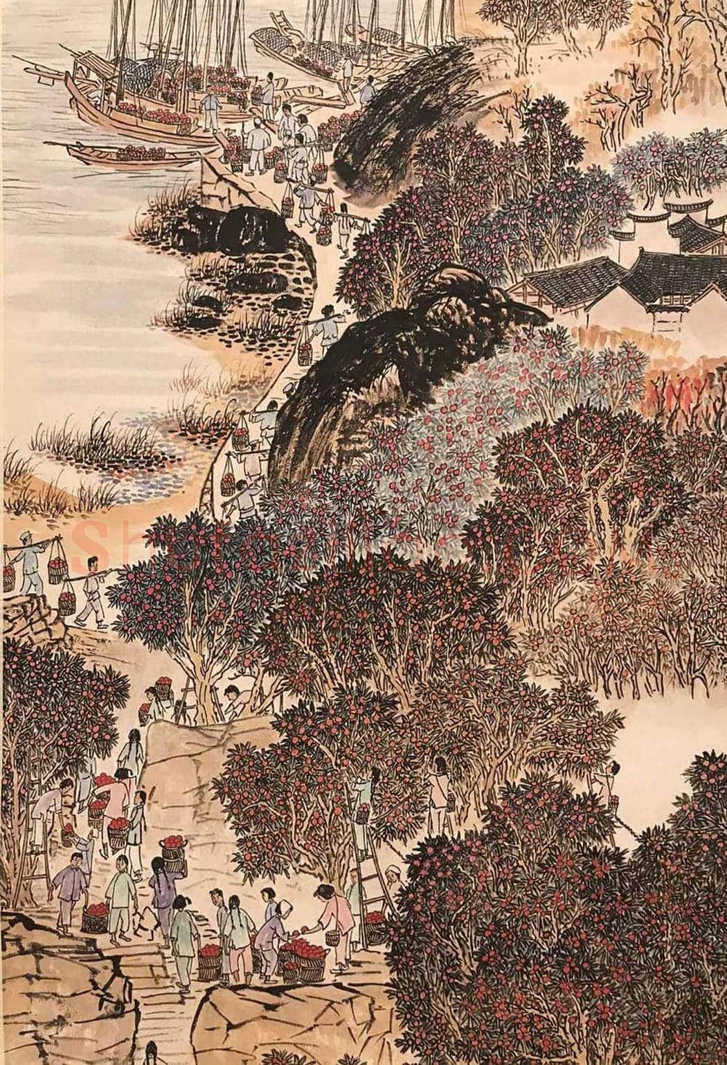 陆俨少《洞庭红》,有时代特色及现实意义 | 国画图片