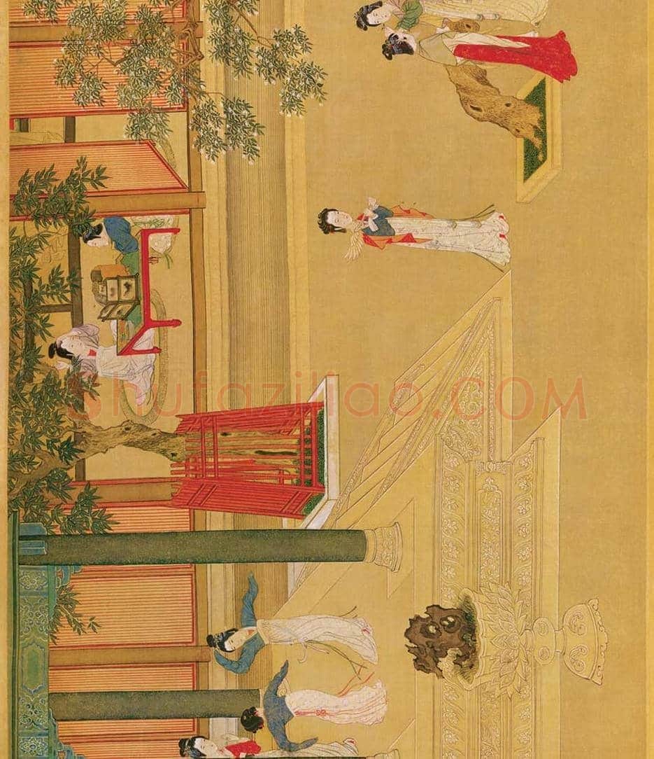 仇英《汉宫春晓》 ,重彩仕女第一长卷 | 著名国画鉴赏