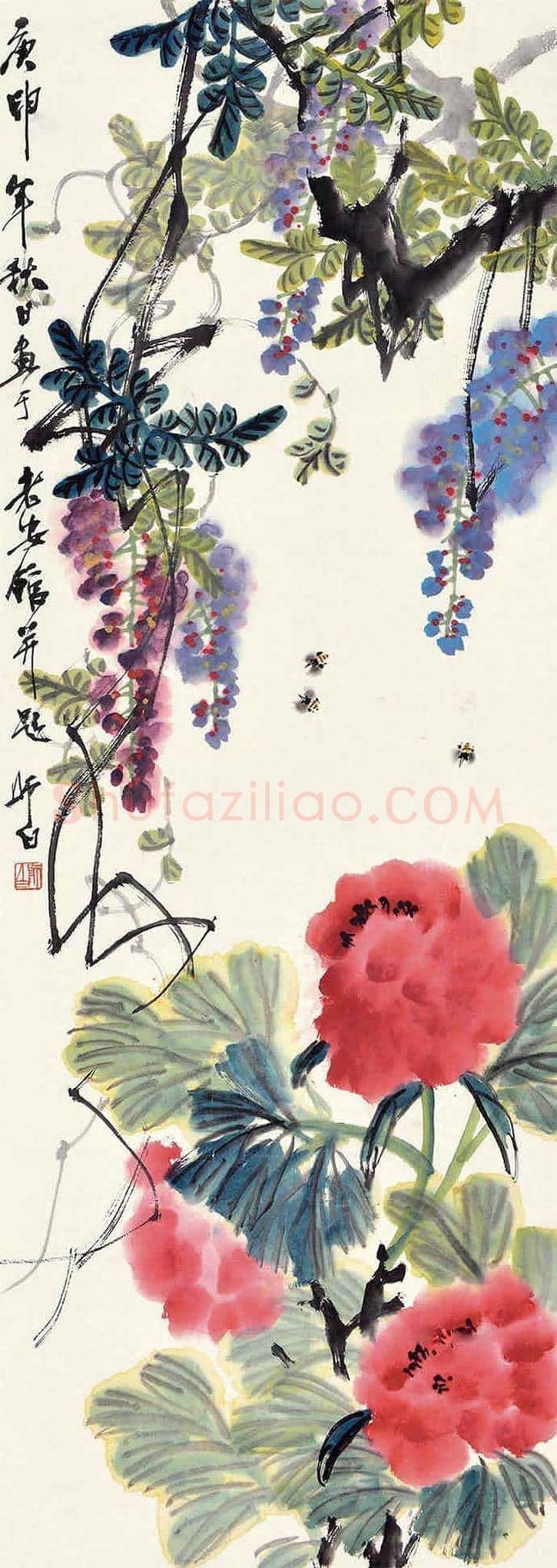 娄师白牡丹作品欣赏 | 书画学堂