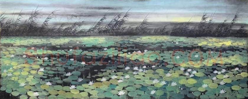 林风眠国画《荷塘》,馆级丈二巨制! | 国画鉴赏