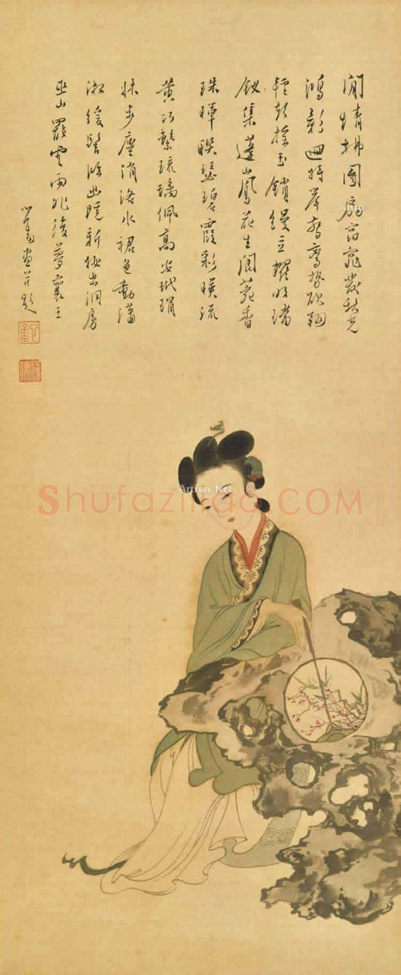 溥儒国画作品《双美图 》，仕女画中的精品 | 国画作品