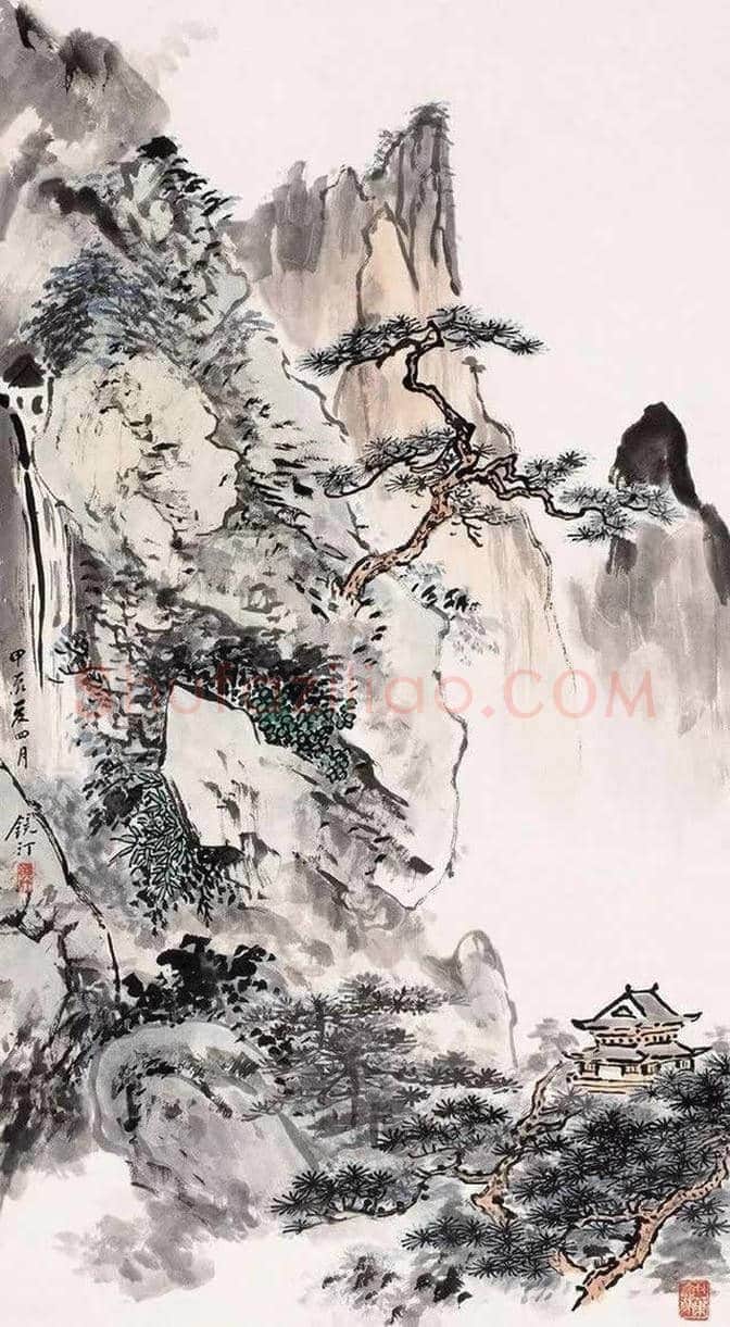 启功老师吴镜汀的山水画,堪称一流 | 书画文摘
