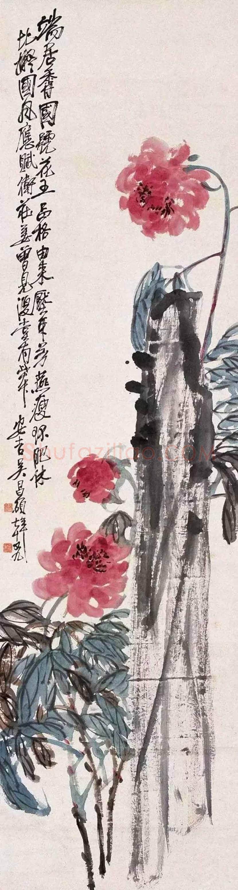 吴昌硕善画牡丹，公推为清末以来第一人 | 书画常识