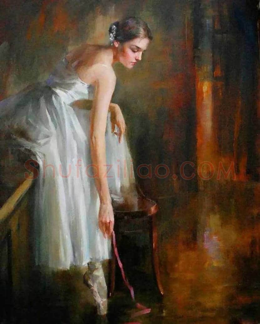 凯文·雷画中的舞女，体现一种静谧的美！ | 书画文摘
