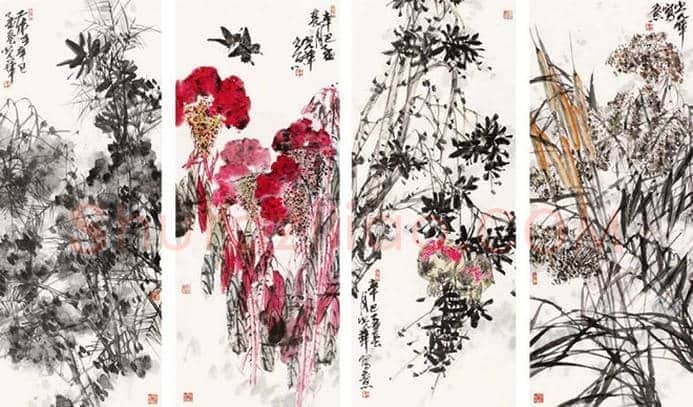王雪涛等《花鸟四条屏》作品欣赏 | 书画资料