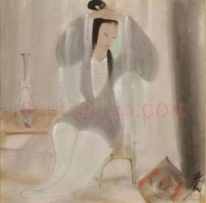 林风眠:玩方形构图，把古装仕女画出西洋风 | 书画知识