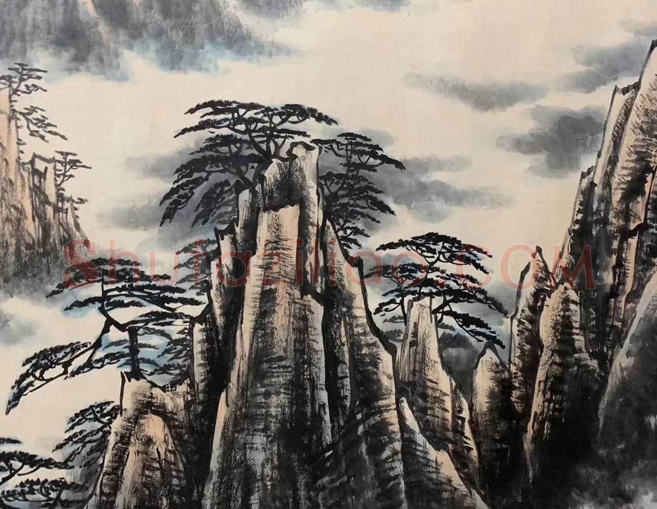 董寿平代表作《黄山松云图》,丈二巨制 | 国画鉴赏