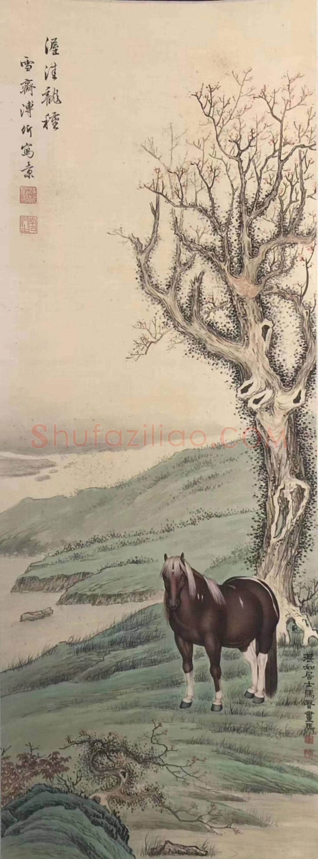马晋溥伒合作《渥洼龙种》,精品佳构 | 国画图片