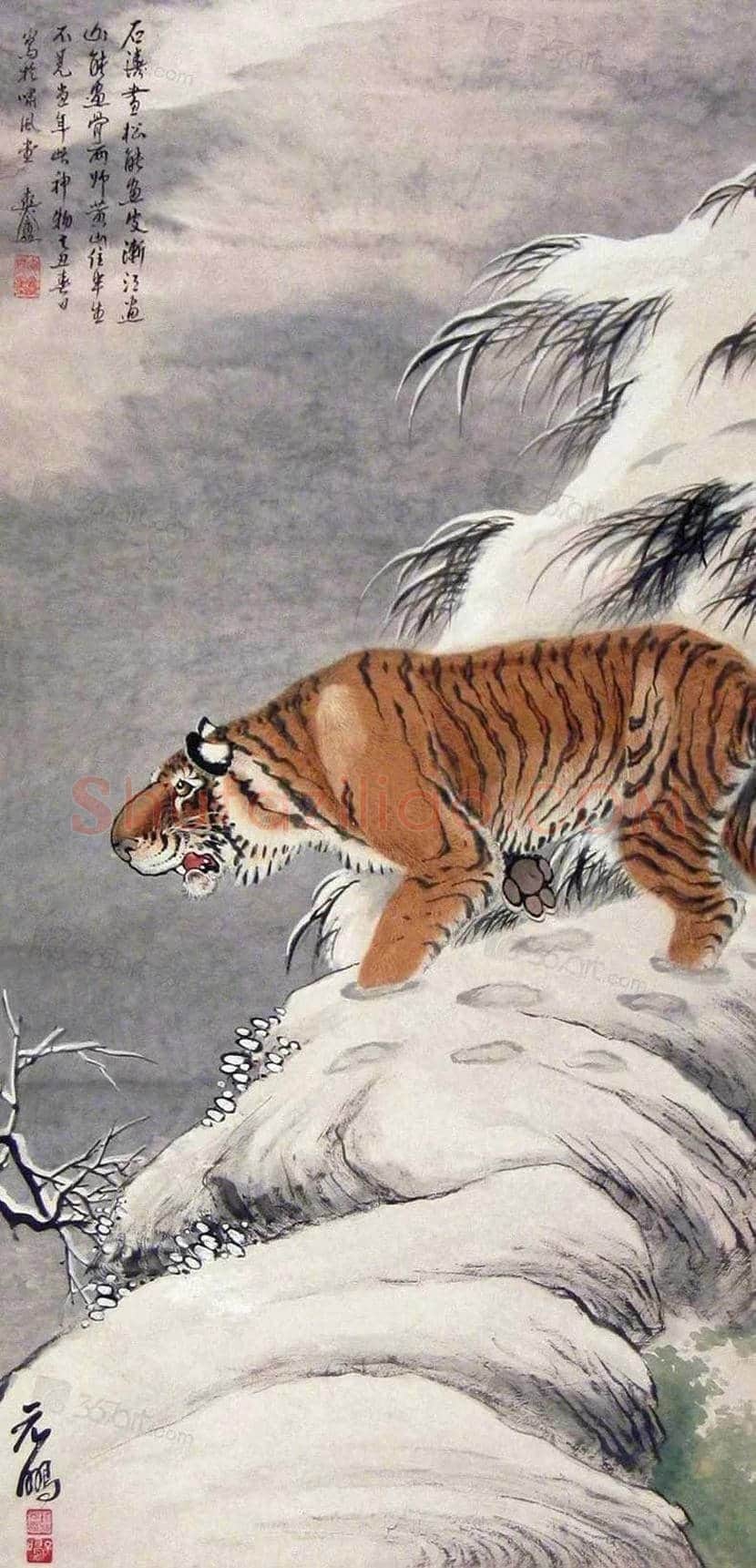 胡爽庵画虎价格及欣赏 | 书画学堂