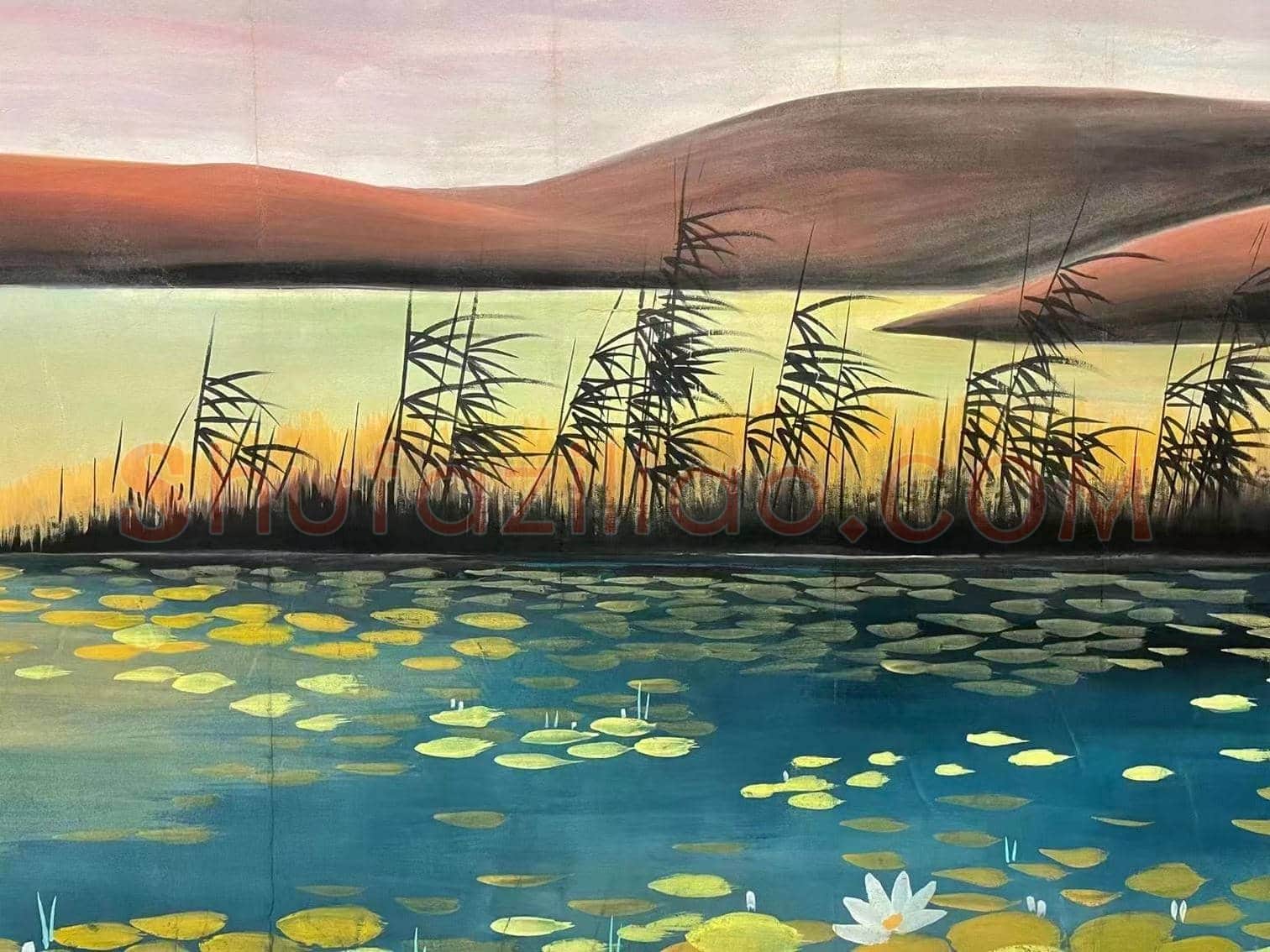 林风眠丈二钜制《荷塘芦雁图》，馆级精品 | 国画欣赏