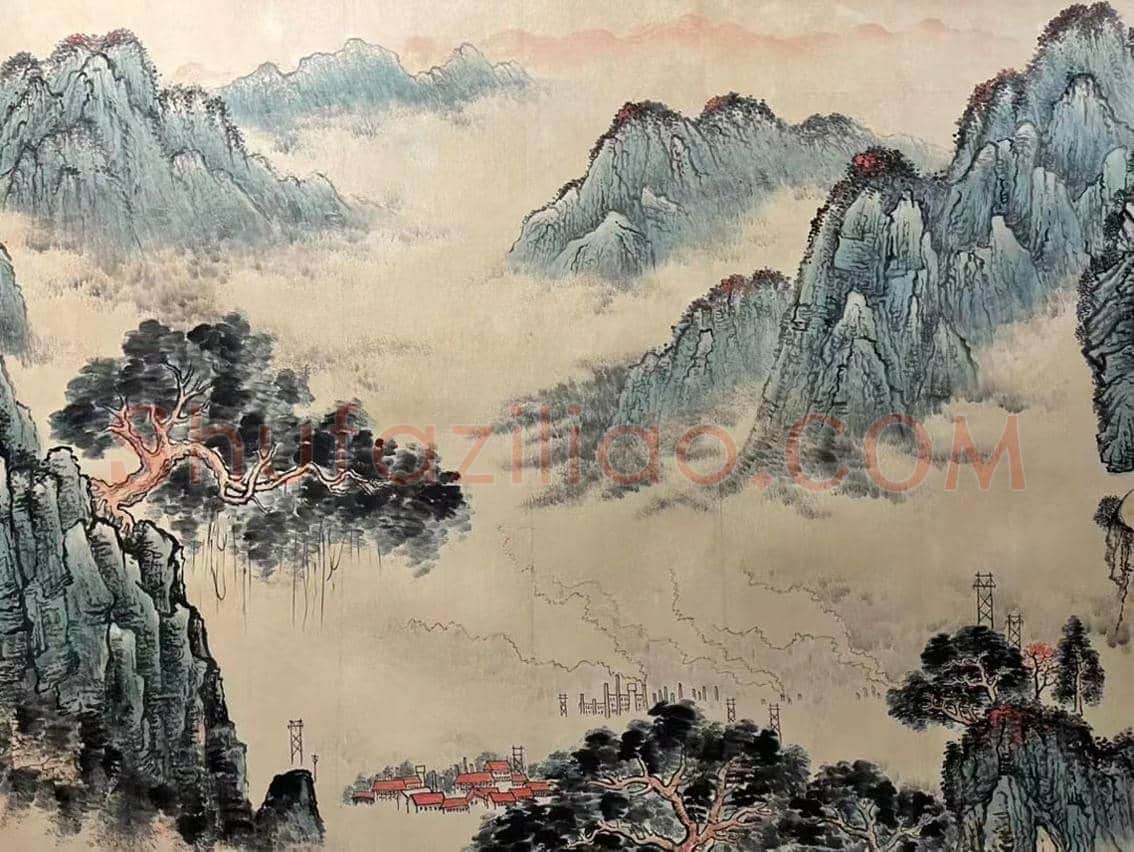 钱松嵒《长城万里无限风光》,丈二钜制 | 国画作品