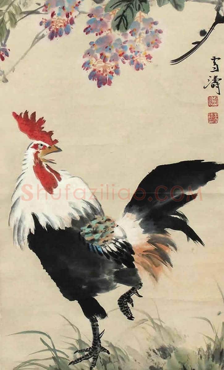 王雪涛画笔下的鸡,喜庆吉祥 | 书画百科