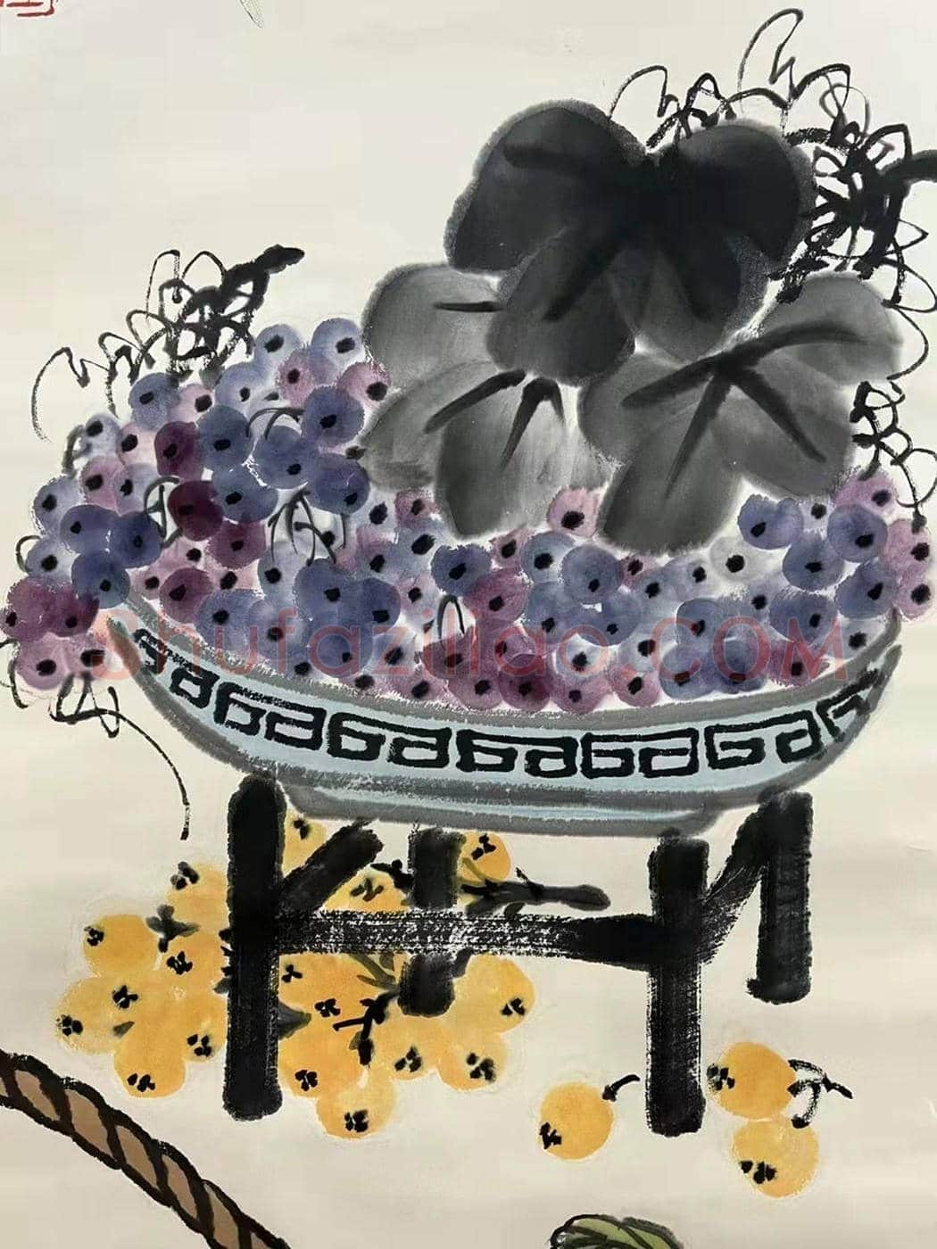 齐白石绝美精品《长寿大福》,寓意吉祥! | 国画鉴赏