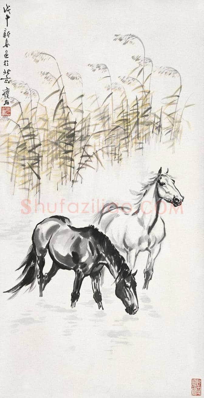 尹瘦石画马作品欣赏 | 书画资料