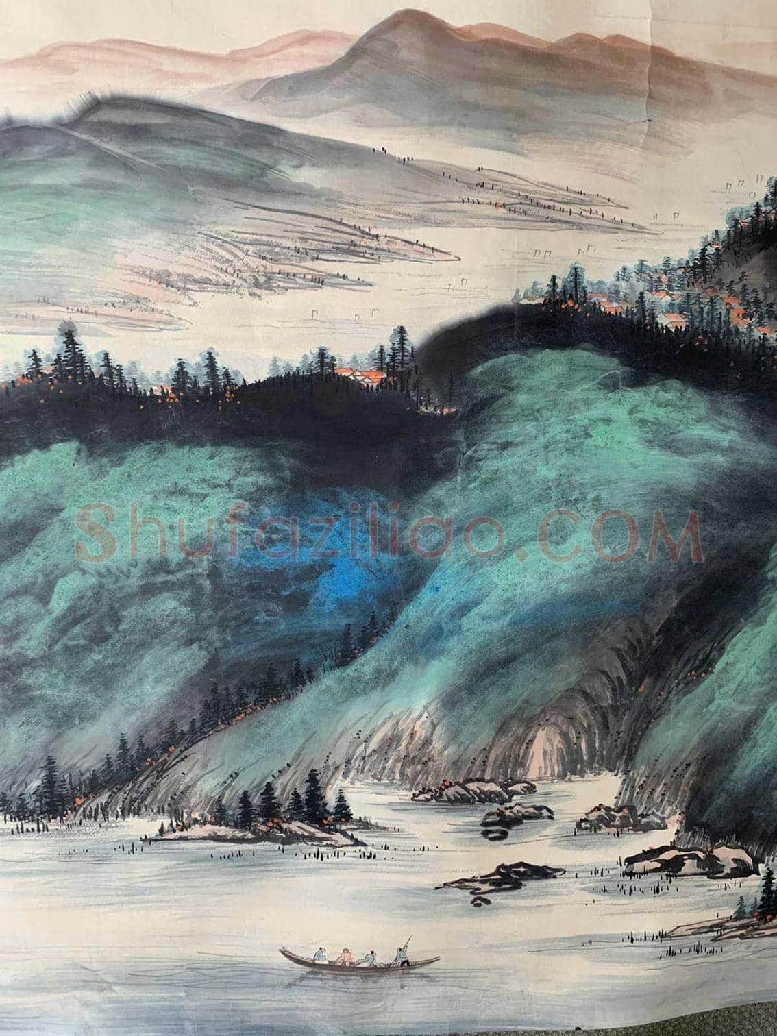 张大千丈六泼彩巨制《江静潮平图》，问鼎之作 | 国画作品