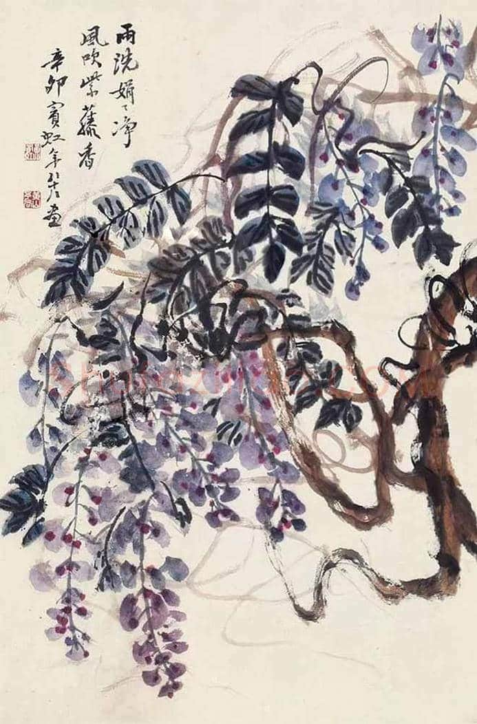 名家笔下的紫藤花，灿若云霞，紫气东来！ | 书画知识