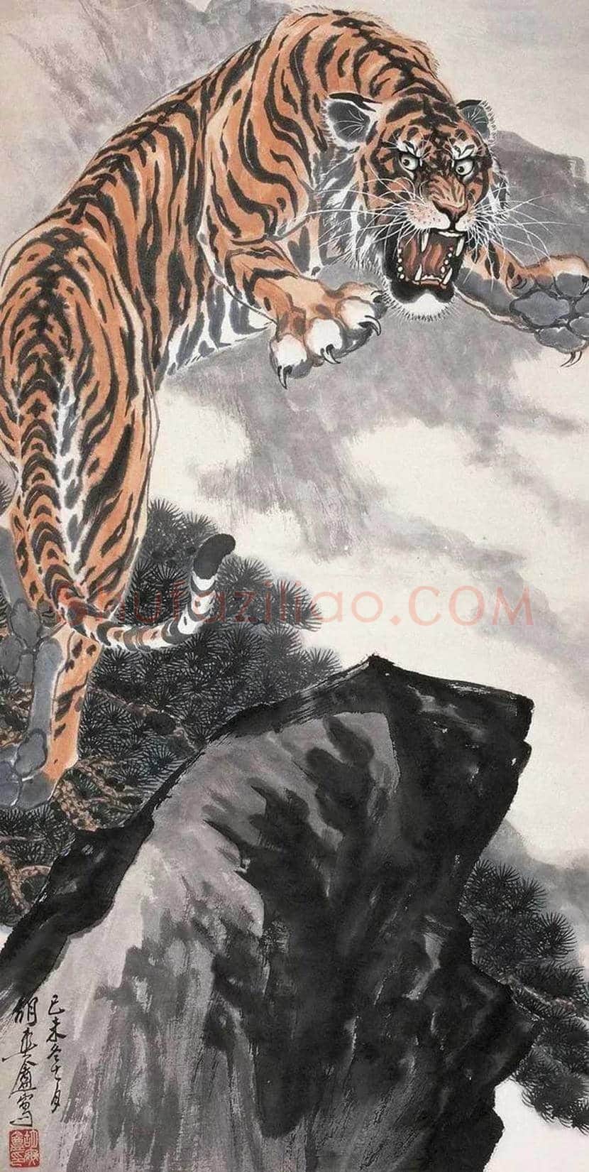胡爽庵画虎价格及欣赏 | 书画学堂