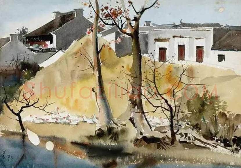 吴冠中水彩画作品欣赏 | 书画文摘