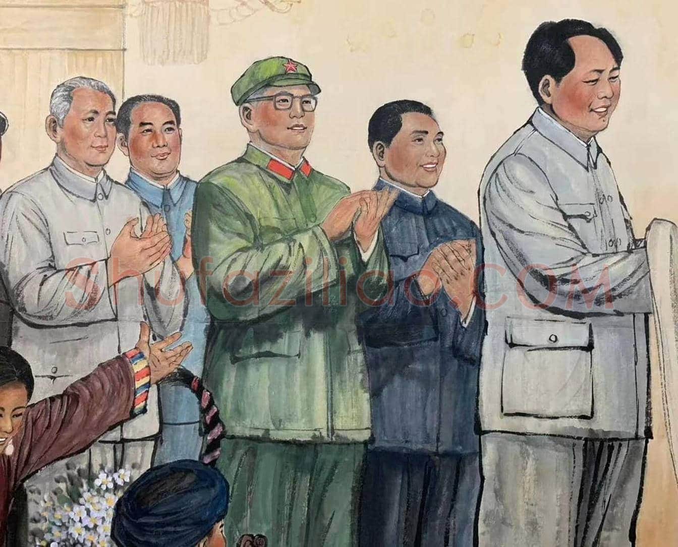 刘文西作品《哈达献给毛主席》，人物群像巨制 | 国画鉴赏