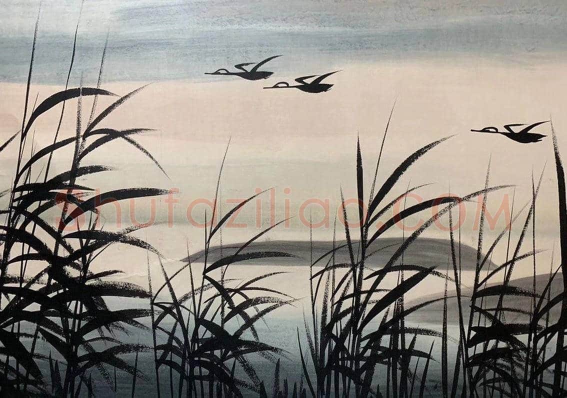 林风眠丈二钜制《芦塘秋鹜图》，镇馆之宝！ | 国画欣赏