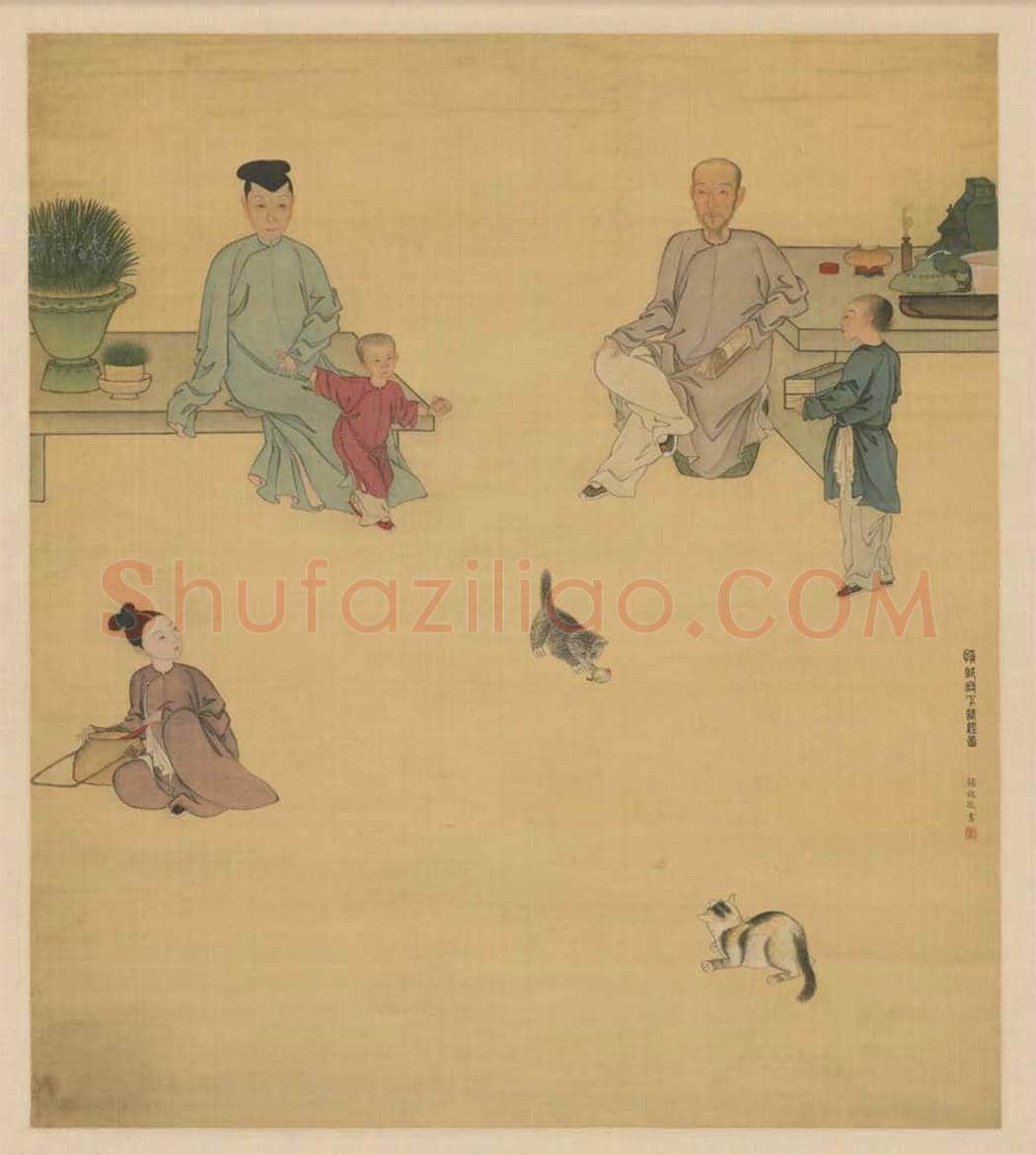 顾铭作品《允禧训经图》欣赏 | 著名国画鉴赏