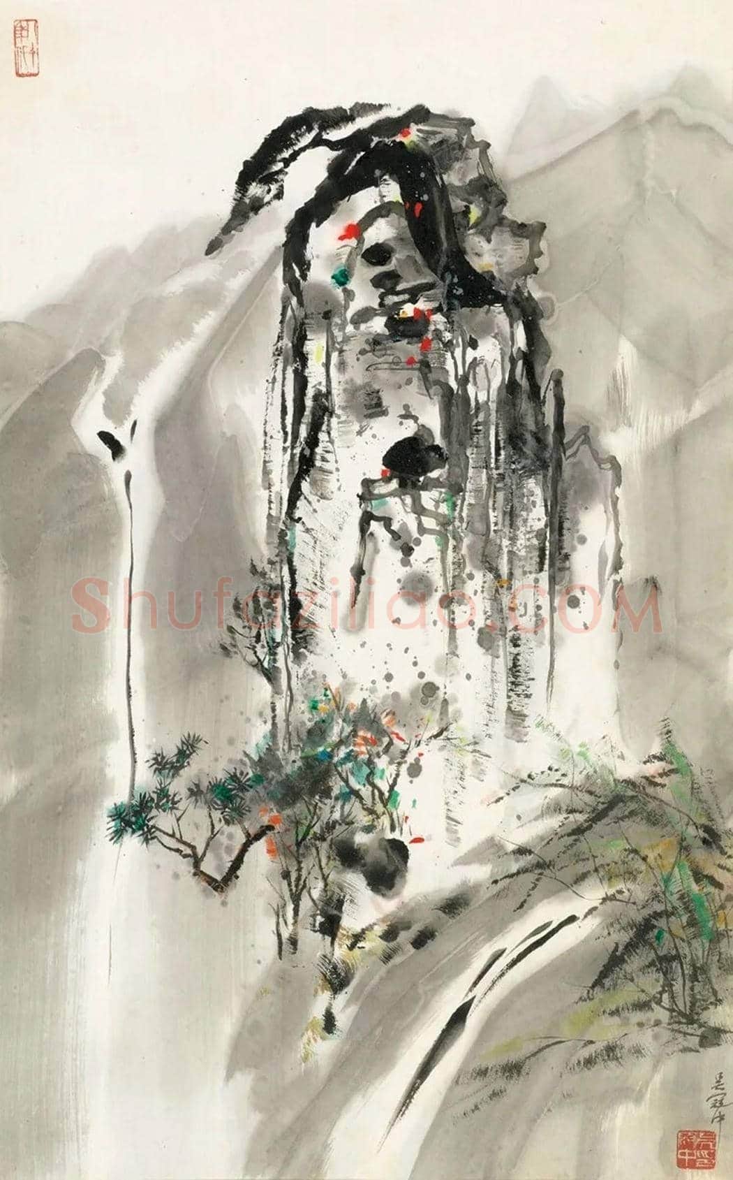 吴冠中笔下的瀑布欣赏 | 书画百科